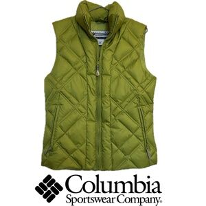 Columbia Quilted Midweight Down Puffer Vest Lime Green Size Small